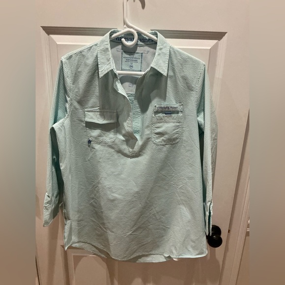 Vineyard Vines Tops - Vineyard Vines Performance Harbor tunic top seersucker stripe sz 12